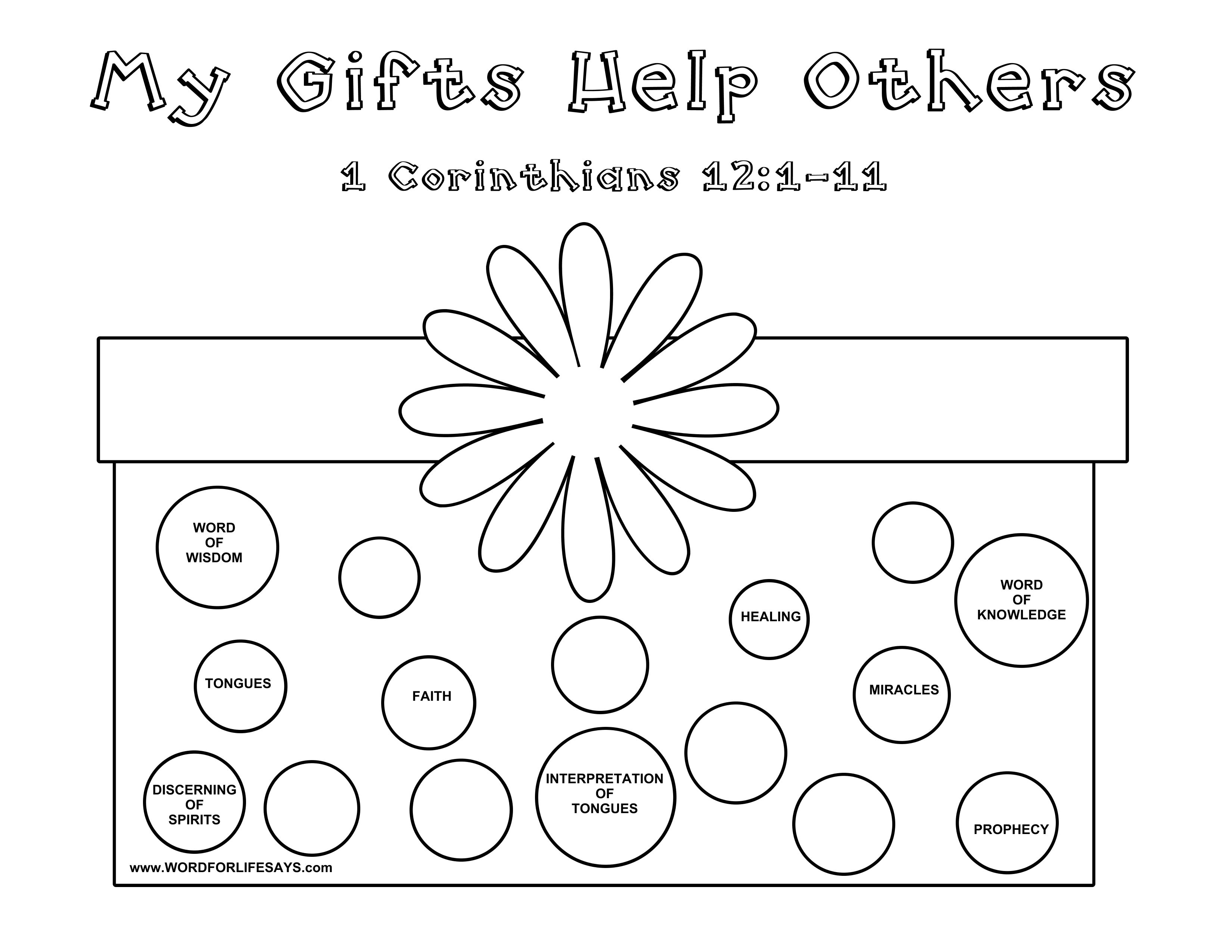 Gifts of the Spirit Coloring Sheet 001